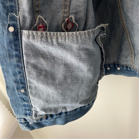 Bape Bathing Ape x Hudson Outerwear Graphic Denim Jean Jacket Distressed Mens 2X - Picture 12 of 13